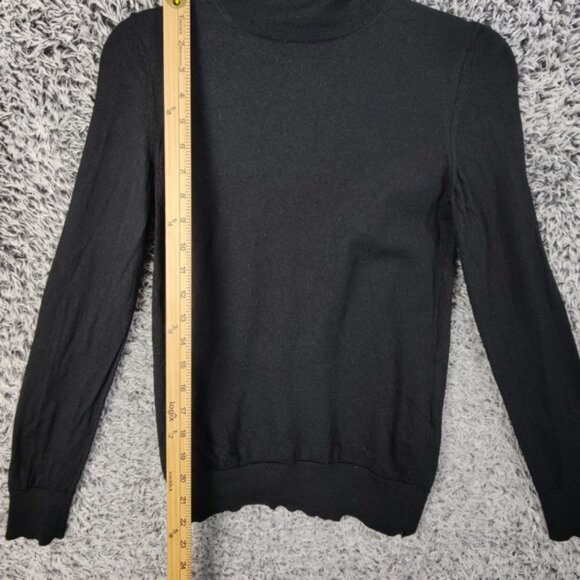 Emporio Armani Black Pure Virgin Wool Turtleneck Sweater Womens Size 40 US Small - Picture 3 of 10